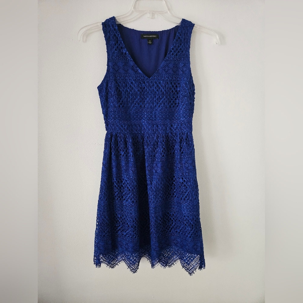 Banana Republic Blue Lace Dress Size 0
